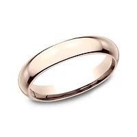 Womens 14K White Gold 4MM High Dome Comfort-Fit Wedding Band