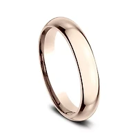 Womens 14K White Gold 4MM High Dome Comfort-Fit Wedding Band