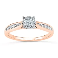Promise My Love Womens Diamond Accent Natural White 10K Gold Round Halo Ring