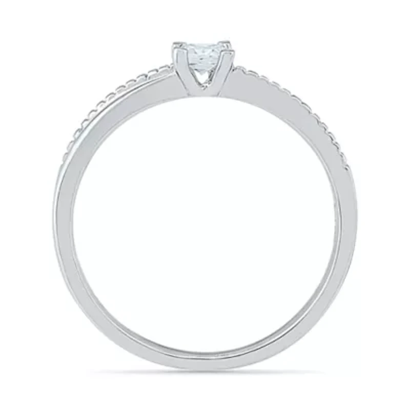 Promise My Love Womens 1/6 CT. T.W. Natural White Diamond 10K Gold Ring