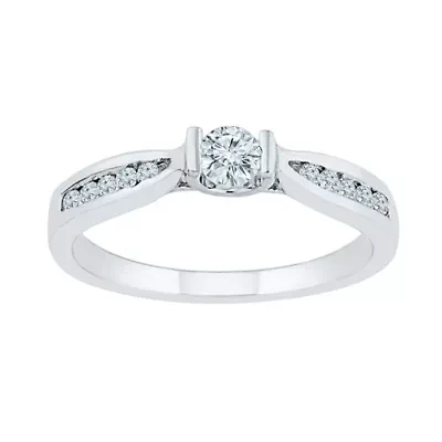 Promise My Love Womens 1/3 CT. T.W. Natural White Diamond 10K Gold Round Ring