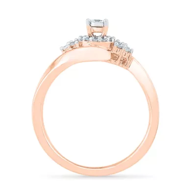 Promise My Love Womens 1/5 CT. Natural White Diamond 10K Gold Round Ring