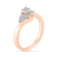 Promise My Love Womens 1/5 CT. Natural White Diamond 10K Gold Round Ring