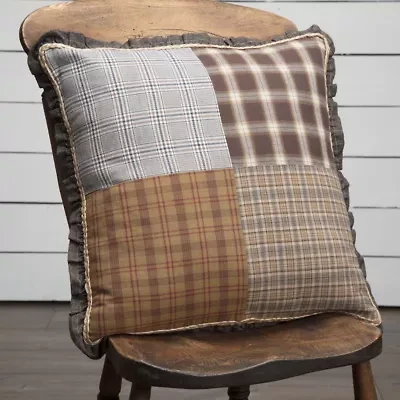 VHC Brands Sheridan Rustic Brown 18x18 Throw Pillow