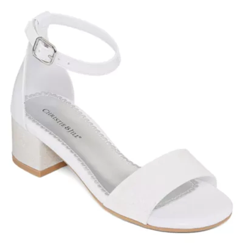 Christie & Jill Mallory Little & Big Kid Girls Round Open Toe Block Heel Pumps