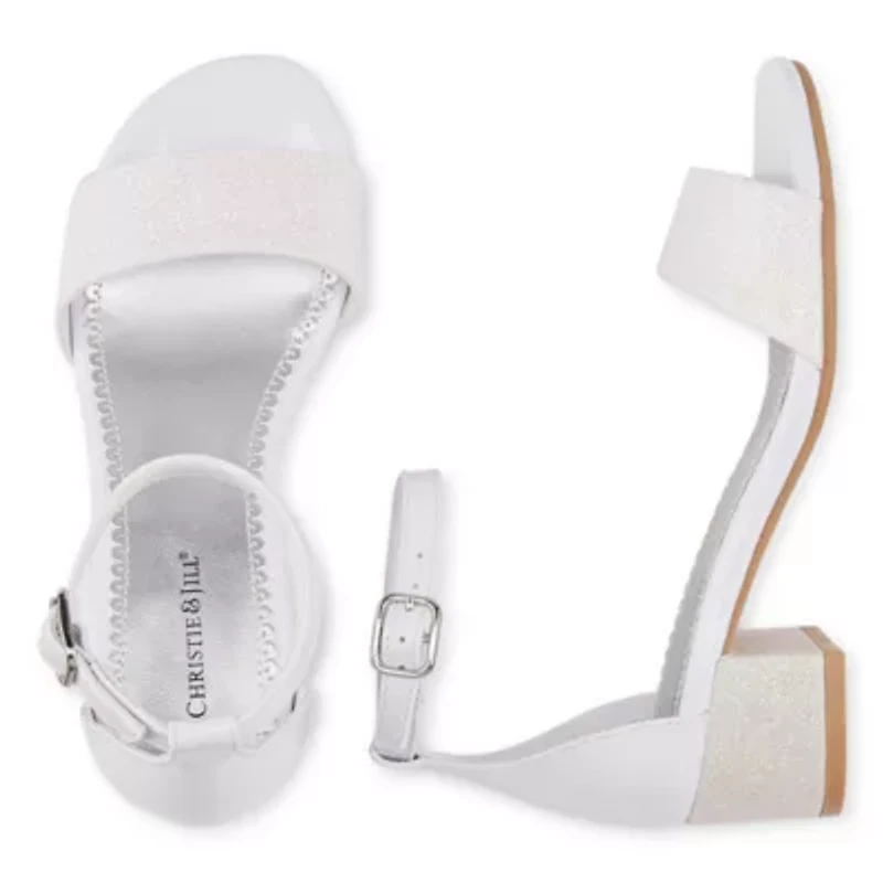 Christie & Jill Mallory Little & Big Kid Girls Round Open Toe Block Heel Pumps