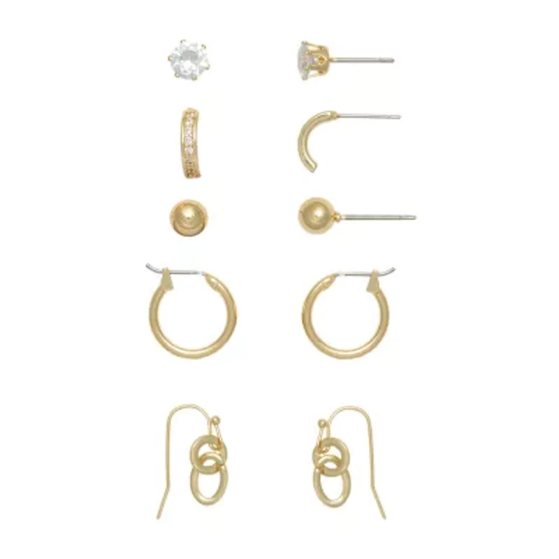 Mixit Womens 5 Pair Earring Set