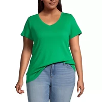 St. John's Bay Womens Plus V Neck Short Sleeve T-Shirt
