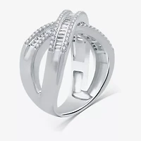 (H-I / I1) Womens 1 CT. T.W. Lab Grown White Diamond 10K Gold Crossover Band