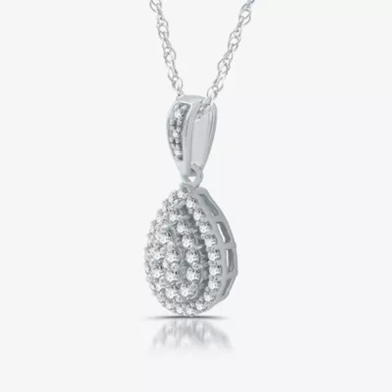 Diamond Blossom Womens 1 CT. T.W. Natural White Diamond Sterling Silver Pear 2-pc. Jewelry Set
