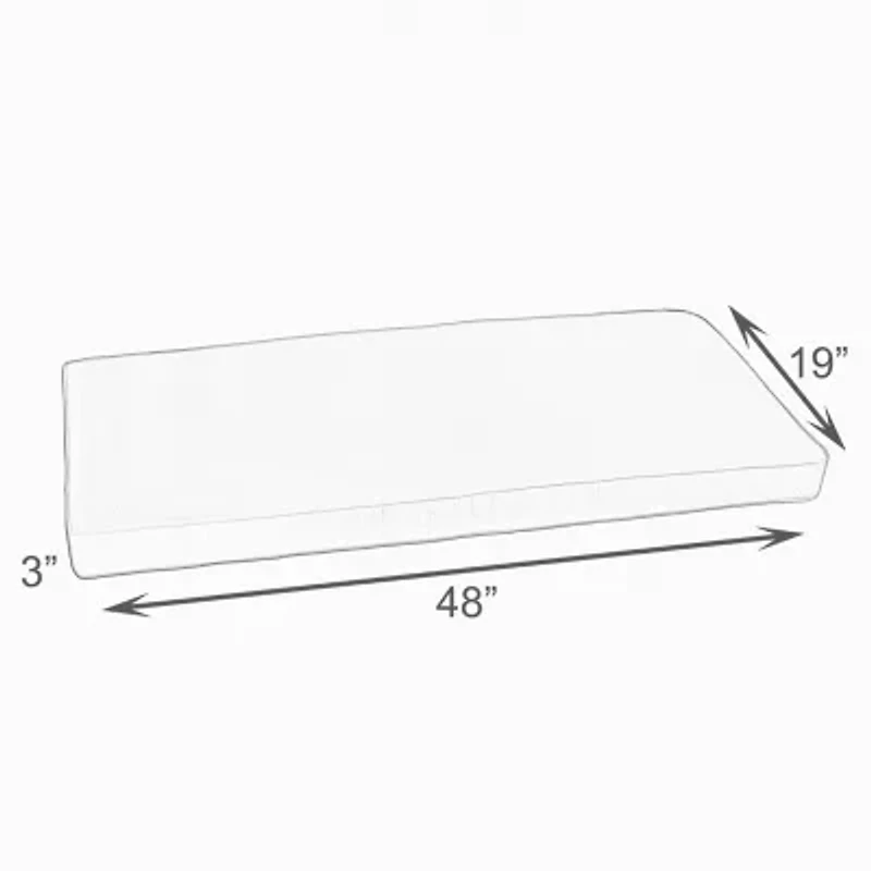 Mozaic Company 48''X19''X3'' Bench Corded Patio Seat Cushion - Spectrum Digo