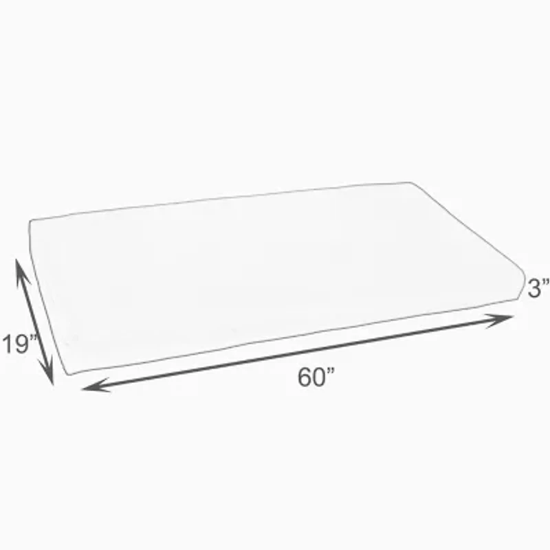 Mozaic Company 60''X19''X3'' Bench Bristol Patio Seat Cushion - Crimson