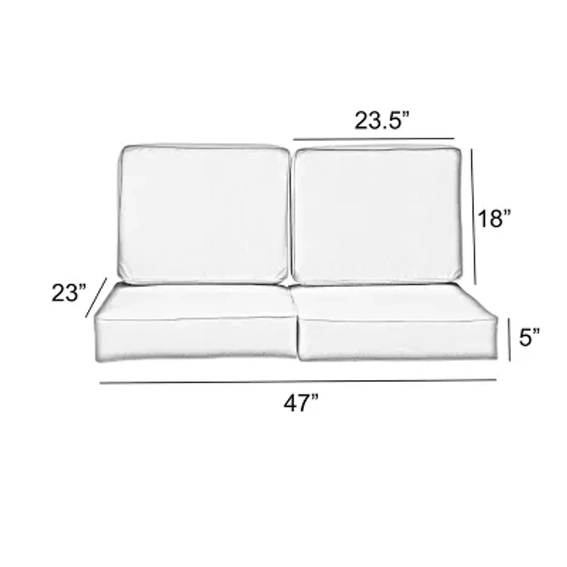 Mozaic Company Deep Seating Loveseat Cushion Set,Corded Patio Seat Cushion - Lido Indigo