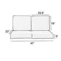 Mozaic Company Deep Seating Loveseat Cushion Set,Corded Patio Seat Cushion - Lido Indigo