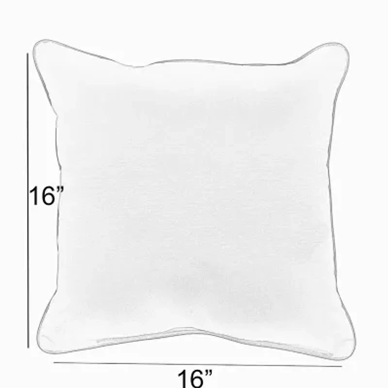 Mozaic Company Sunbrella Canvas Navy Pillow with Flange (Set of 2)