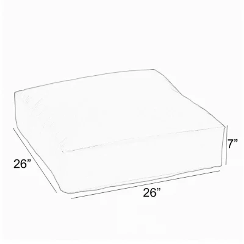 Mozaic Company 26''X26''X7'' Floor Pouf Corded Outdoor Pillow - Canvas Black