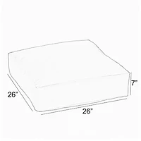 Mozaic Company 26''X26''X7'' Floor Pouf Corded Outdoor Pillow - Canvas Black