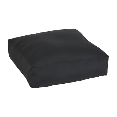 Mozaic Company 26''X26''X7'' Floor Pouf Knife Edge Outdoor Pillow - Canvas Black