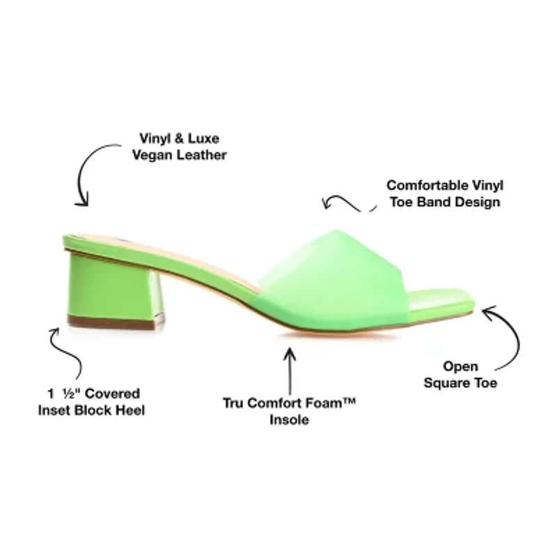 Journee Collection Jaydin Womens Round Open Toe Block Heel Pumps