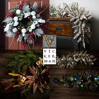 Vickerman 9' Champagne Christmas Garland with 100Warm White LED Lights