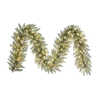 Vickerman 9' Champagne Christmas Garland with 100Warm White LED Lights