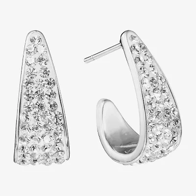 Sparkle Allure J Womens Crystal 19.3mm Hoop Earrings