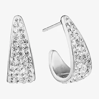 Sparkle Allure J Womens Crystal 19.3mm Hoop Earrings
