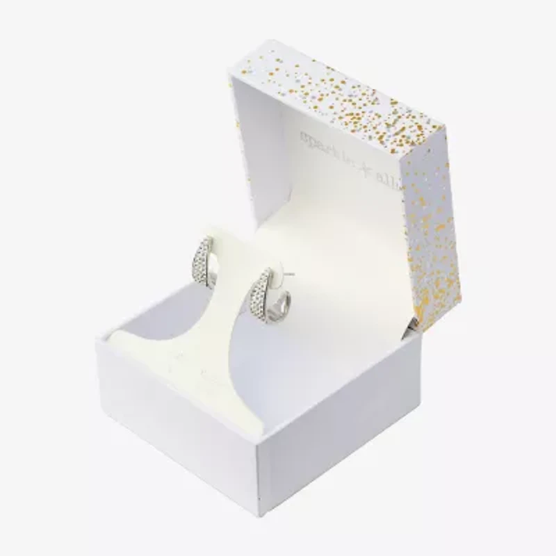 Sparkle Allure J Womens Crystal 19.3mm Hoop Earrings