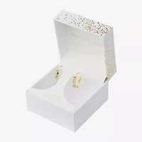 Sparkle Allure Twist Womens Crystal 24K Gold Over Brass 22.3mm Hoop Earrings