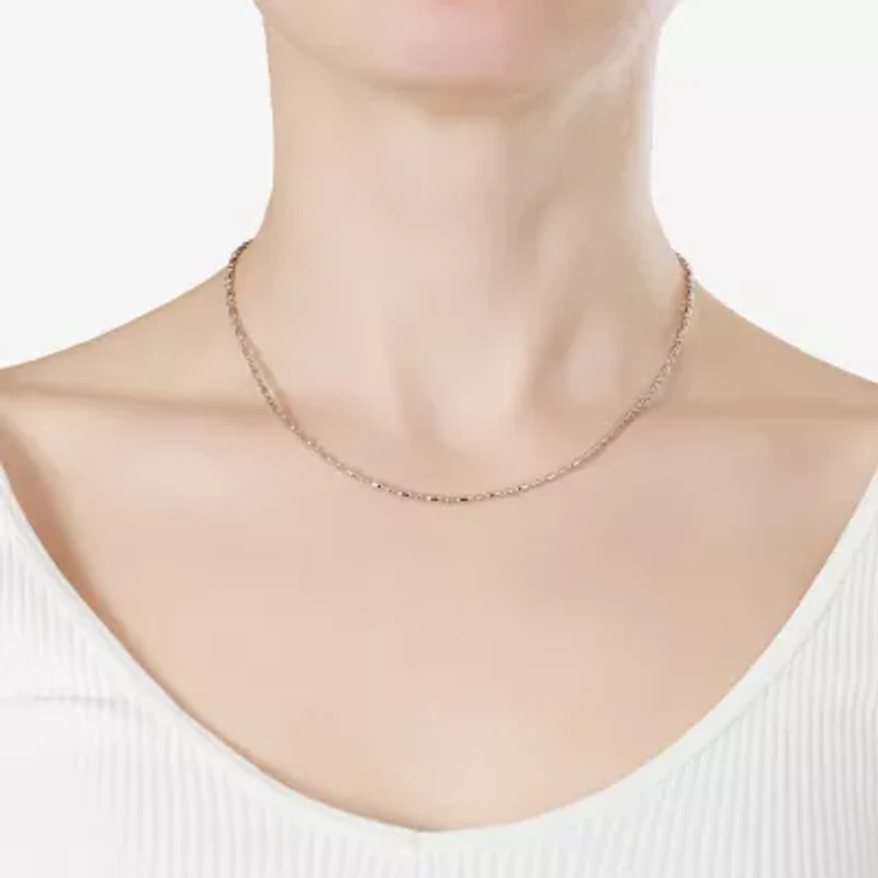 Silver Reflections Womens Pure Silver Over Brass 16 Inch Bead Chain Necklace