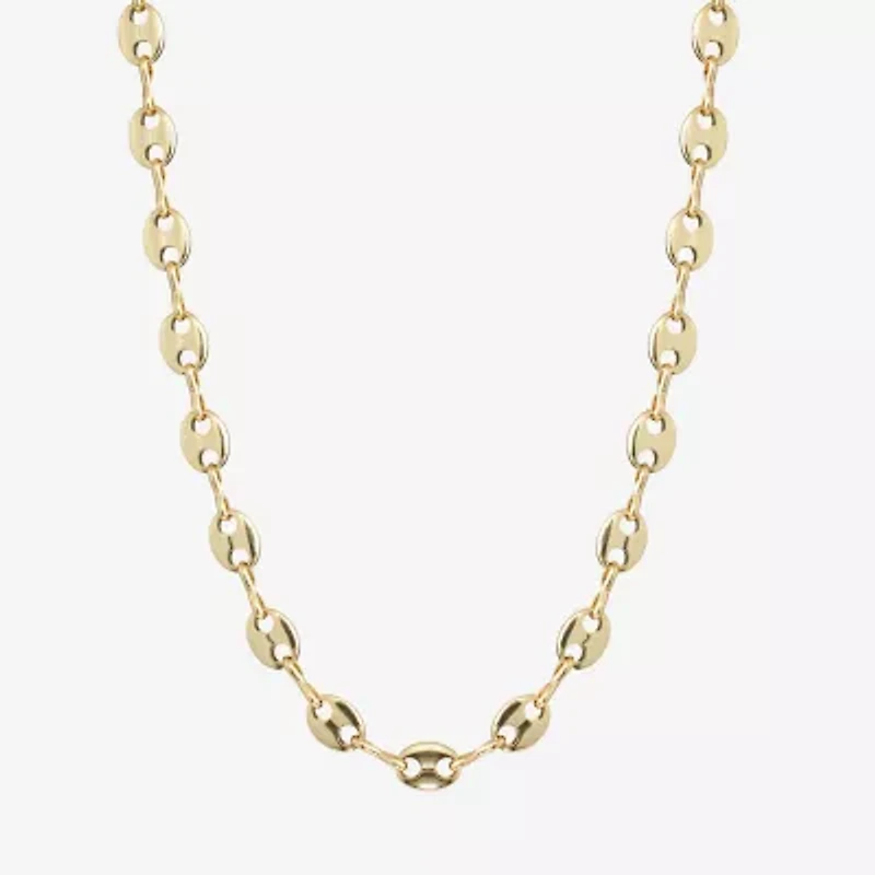 Silver Reflections Womens 14K Gold Over Brass 16 Inch Mariner Chain Necklace