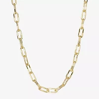 Silver Reflections Womens 14K Gold Over Brass 18 Inch Paperclip Chain Necklace