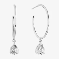 Sparkle Allure Charm Drop Womens Crystal 41.9mm Hoop Earrings