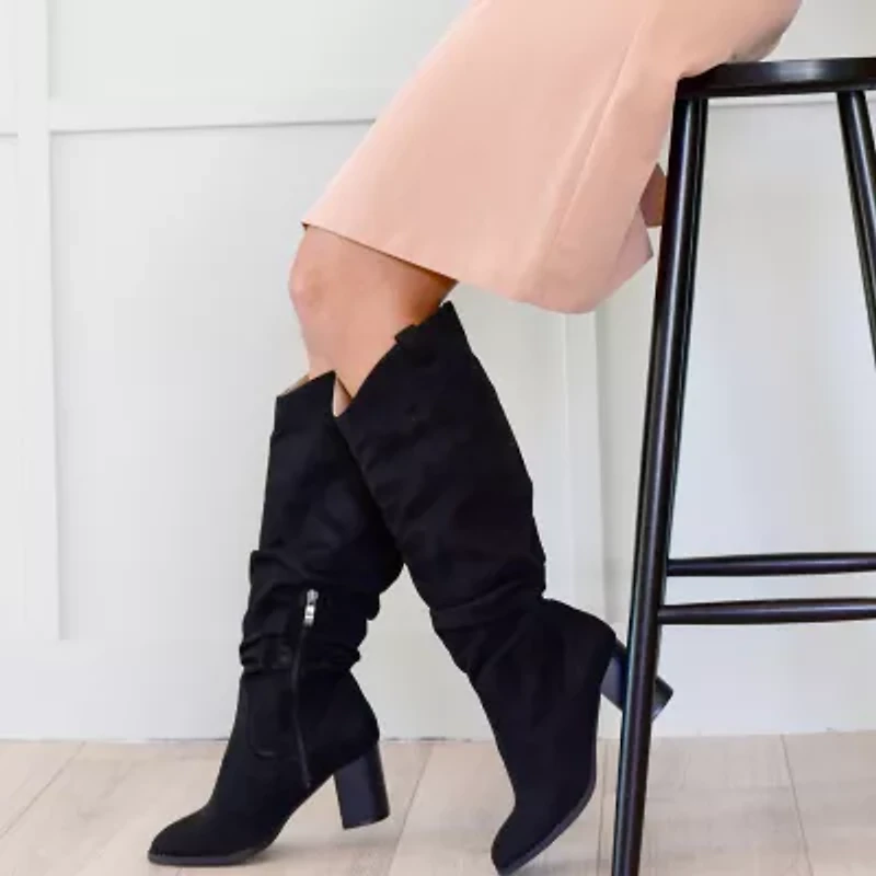 Journee Collection Womens Aneil Stacked Heel Knee Boots