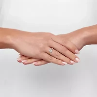 (H-I / Si1-Si2) Womens 1 CT. T.W. Lab Grown White Diamond 10K Gold Halo Engagement Ring