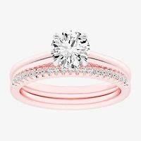 (G / Vs2-Si1) Womens 1 1/4 CT. T.W. Lab Grown White Diamond 14K Gold Round Solitaire Bridal Set