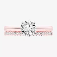 (G / Vs2-Si1) Womens 1 1/4 CT. T.W. Lab Grown White Diamond 14K Gold Round Solitaire Bridal Set