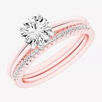 (G / Vs2-Si1) Womens 1 1/4 CT. T.W. Lab Grown White Diamond 14K Gold Round Solitaire Bridal Set