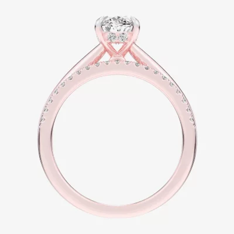 (G / Vs2-Si1) Womens 1 1/4 CT. T.W. Lab Grown White Diamond 14K Gold Oval Solitaire Bridal Set