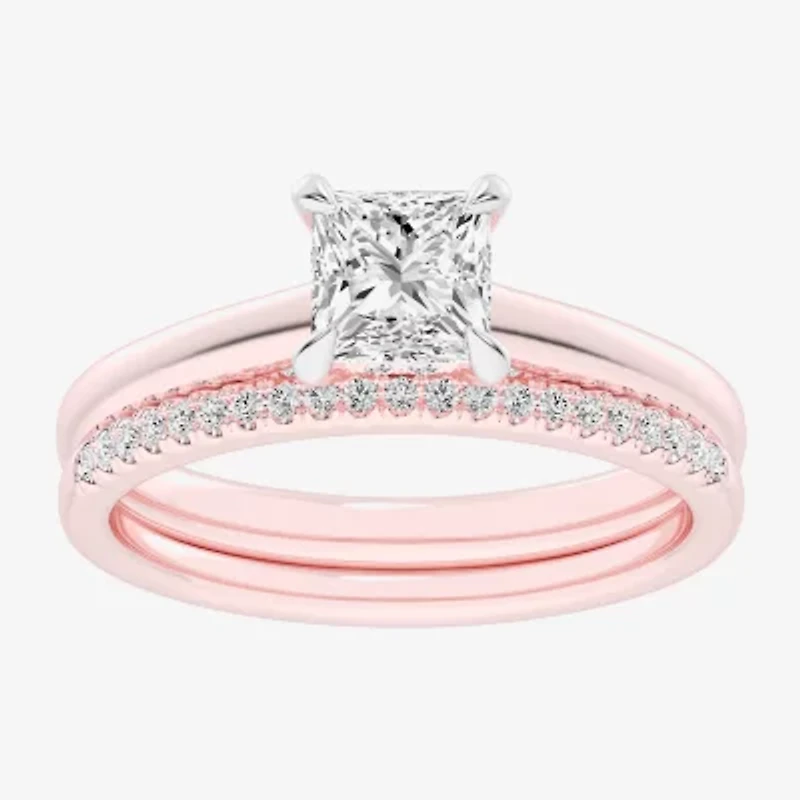 (G / Vs2-Si1) Womens 1 1/4 CT. T.W. Lab Grown White Diamond 14K Gold Solitaire Bridal Set
