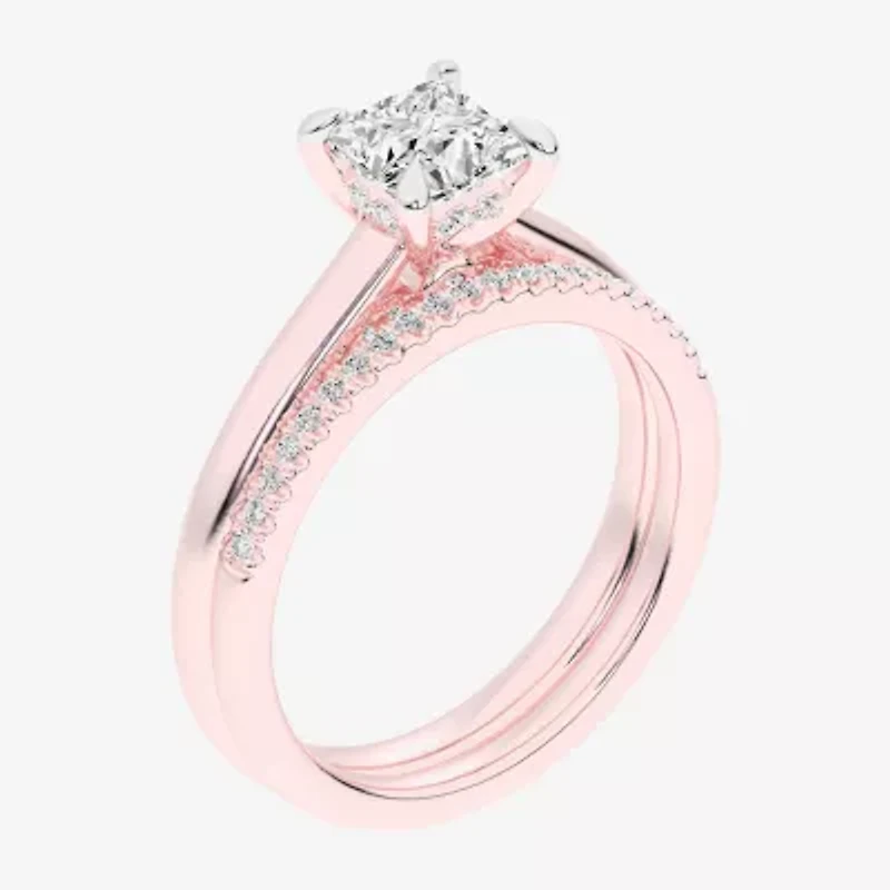 (G / Vs2-Si1) Womens 1 1/4 CT. T.W. Lab Grown White Diamond 14K Gold Solitaire Bridal Set