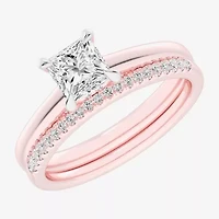 (G / Vs2-Si1) Womens 1 1/4 CT. T.W. Lab Grown White Diamond 14K Gold Solitaire Bridal Set