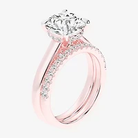 (G-H / Vs2-Si1) Womens 3 1/2 CT. T.W Lab Grown White Diamond 14K Gold Round Solitaire Bridal Set