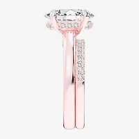 (G-H / Vs2-Si1) Womens 3 1/2 CT. T.W Lab Grown White Diamond 14K Gold Oval Solitaire Bridal Set