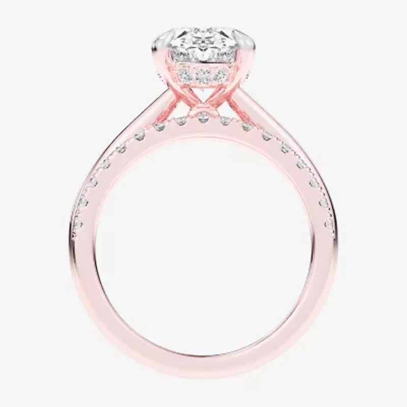 (G-H / Vs2-Si1) Womens 3 1/2 CT. T.W Lab Grown White Diamond 14K Gold Oval Solitaire Bridal Set