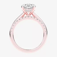 (G-H / Vs2-Si1) Womens 3 1/2 CT. T.W Lab Grown White Diamond 14K Gold Oval Solitaire Bridal Set