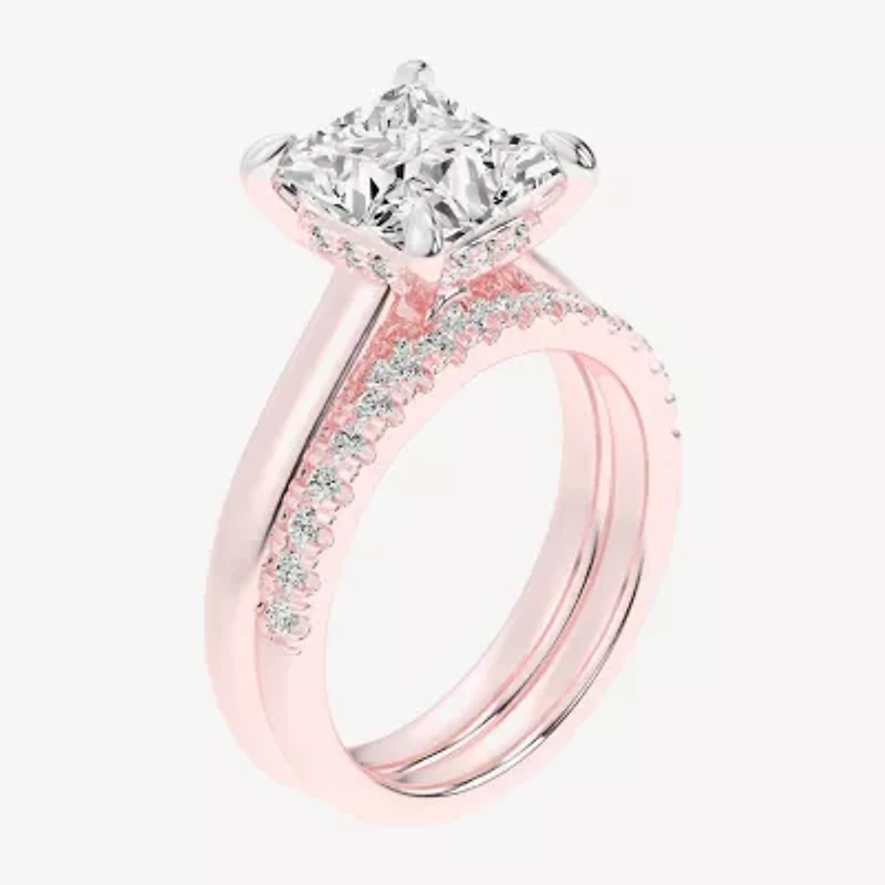 (G-H / Vs2-Si1) Womens 3 1/2 CT. T.W Lab Grown White Diamond 14K Gold Solitaire Bridal Set