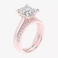 (G-H / Vs2-Si1) Womens 3 1/2 CT. T.W Lab Grown White Diamond 14K Gold Solitaire Bridal Set