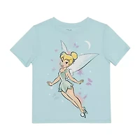 Disney Collection Little & Big Kid Girls Crew Neck Short Sleeve Regular Fit Tinker Bell Graphic T-Shirt