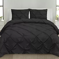 Sweet Home Collection™ Duvet Cover Pinch Pleat Pintuck Design with Zipper Closure and Shams